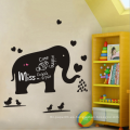 Personalizado lindo elefante pegatinas de pared calcomanía dormitorio vinilo pizarra de papel